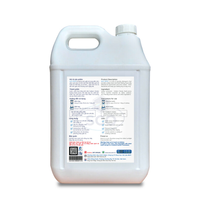 Nước giặt cao cấp  SCO®VINTO  SCO Wash VinTo 10L