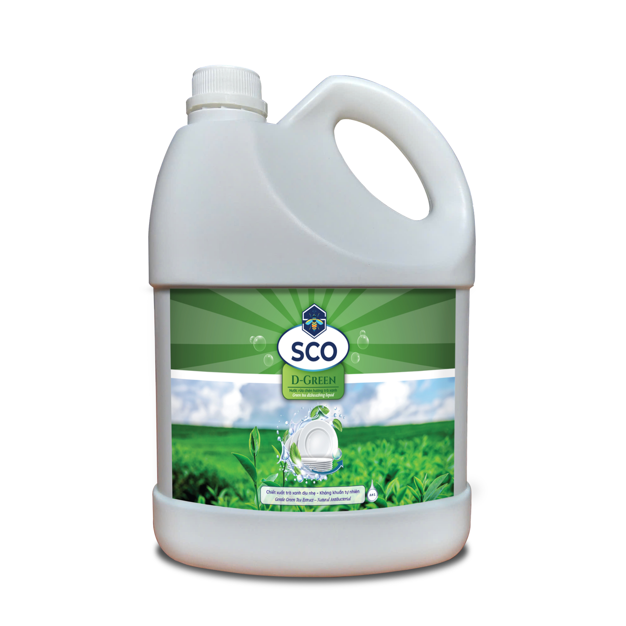 Nước rửa chén hương trà xanh SCO®D-GREEN 3.8L